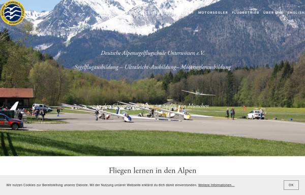 Vorschau von www.dassu.de, Deutsche Alpensegelflugschule Unterwössen e.V.