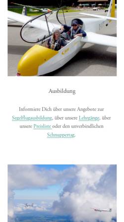 Vorschau der mobilen Webseite www.dassu.de, Deutsche Alpensegelflugschule Unterwössen e.V.