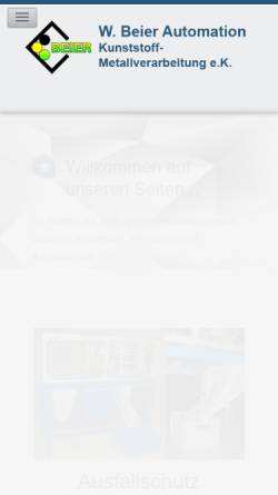 Vorschau der mobilen Webseite www.beier-gmbh.de, R.W. Beier GmbH