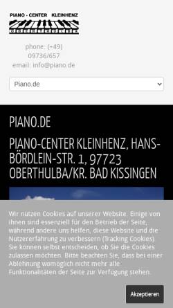 Vorschau der mobilen Webseite www.piano.de, Pianocenter Kleinhenz