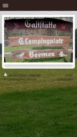 Vorschau der mobilen Webseite www.campingplatz-bremer.de, Campingplatz Bremer