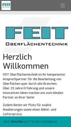 Vorschau der mobilen Webseite www.feit-oft.de, Ralf Feit Oberflächentechnik