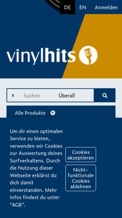 Vorschau der mobilen Webseite vinylhits.com, Vinylhits