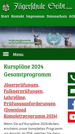 Vorschau der mobilen Webseite www.jagdschule-seibt.de, Jagdschule Seibt