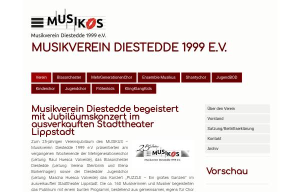 Vorschau von www.musikus-diestedde.de, Diestedder Vereine