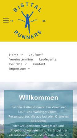 Vorschau der mobilen Webseite www.bisttal-runners.de, Bisttal Runners