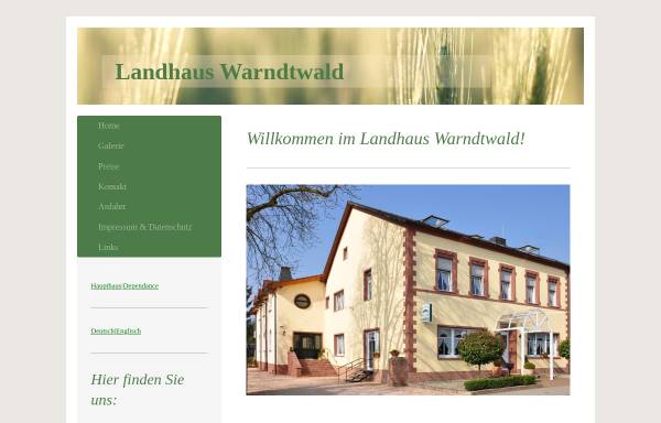 Vorschau von www.landhaus-warndtwald.de, Pension Landhaus Warndtwald Friedrichweiler
