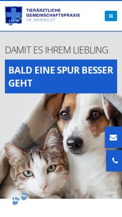 Vorschau der mobilen Webseite www.tierklinik-wadgassen.de, Tierklinik Marholdt GbR