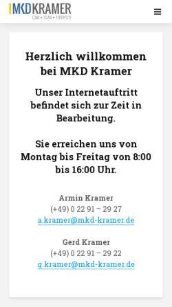 Vorschau der mobilen Webseite www.mkd-kramer.de, MKD Kramer