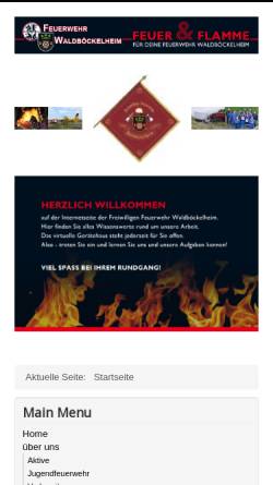 Vorschau der mobilen Webseite www.ff-waldboeckelheim.de, Freiwillige Feuerwehr Waldböckelheim