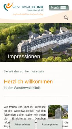Vorschau der mobilen Webseite www.westerwaldklinik.de, Westerwaldklinik Waldbreitbach gGmbH