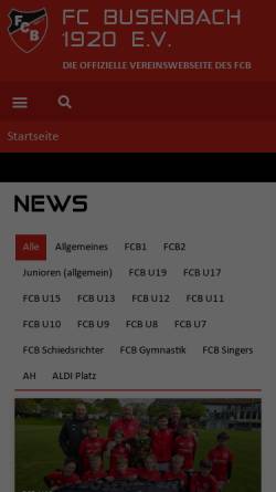 Vorschau der mobilen Webseite www.fcbusenbach.de, FC Busenbach