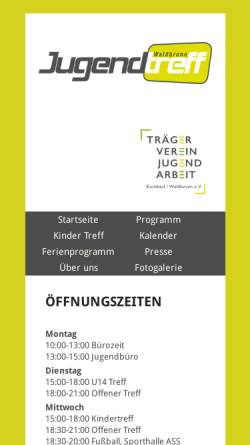 Vorschau der mobilen Webseite jugendtreff.de, Jugendtreff Waldbronn