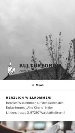 Vorschau der mobilen Webseite kulturforumaltekirche.de, Kulturforum Alte Kirche e.V.