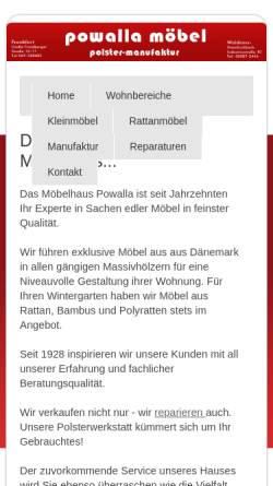Vorschau der mobilen Webseite www.powalla-moebel.de, Powalla Möbel OHG
