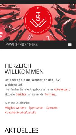 Vorschau der mobilen Webseite www.tsv-waldenbuch.de, Turn- und Sportvereins Waldenbuch 1891 e.V.