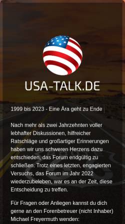 Vorschau der mobilen Webseite www.usa-talk.de, USA-Talk