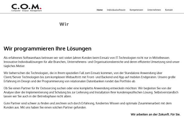 Vorschau von www.com-gmbh.de, Com Computer Output Management GmbH