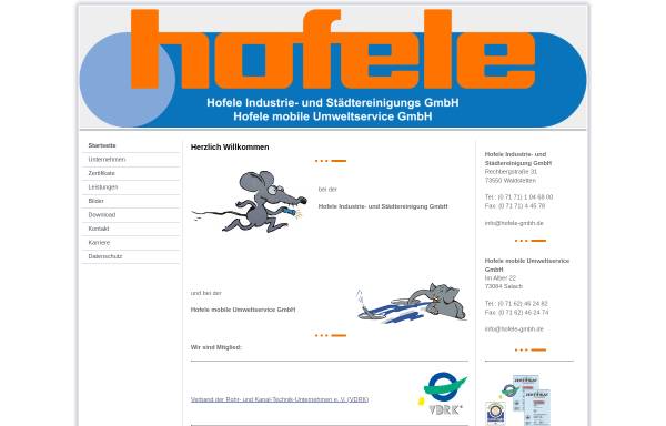 Vorschau von www.hofele-gmbh.de, Hofele GmbH