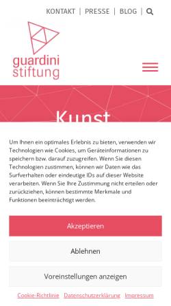 Vorschau der mobilen Webseite www.guardini.de, Guardini Stiftung e.V.