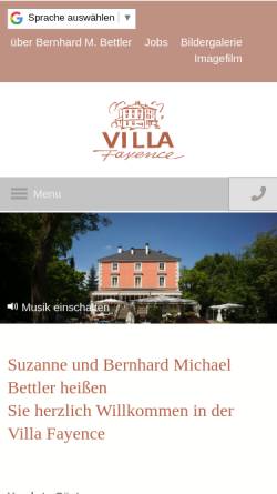 Vorschau der mobilen Webseite www.villafayence.de, Villa Fayence
