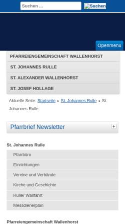 Vorschau der mobilen Webseite www.st-johannes-rulle.de, Messdiener der Wallfahrtskirche St. Johannes Rulle