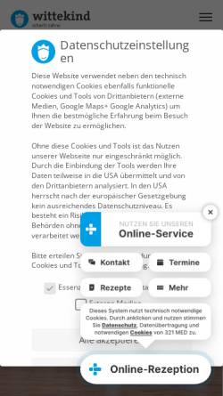 Vorschau der mobilen Webseite www.zahnarzt-witte.de, Zahnärztliche Gemeinschaftspraxis Dr. Nicola und Franz Witte