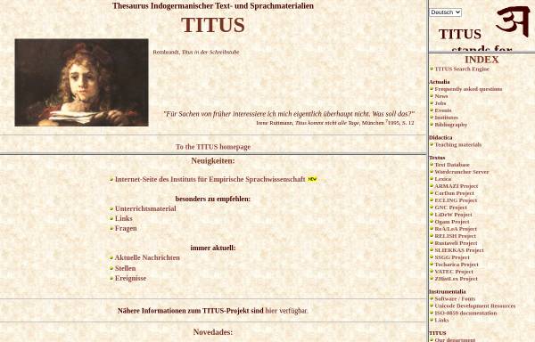 Vorschau von titus.uni-frankfurt.de, Thesaurus Indogermanischer Text- und Sprachmaterialien