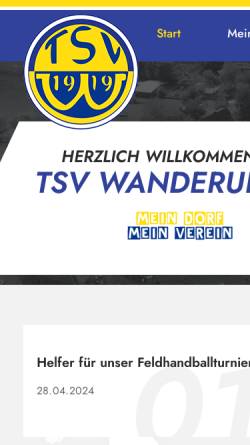 Vorschau der mobilen Webseite www.tsv-wanderup.de, TSV Wanderup