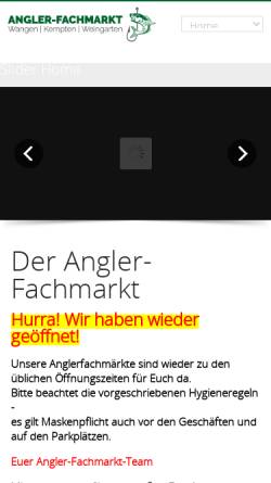 Vorschau der mobilen Webseite www.angler-fachmarkt.de, Angler-Fachmarkt Wangen