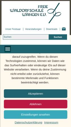 Vorschau der mobilen Webseite www.fws-wangen.de, Freie Waldorfschule Wangen