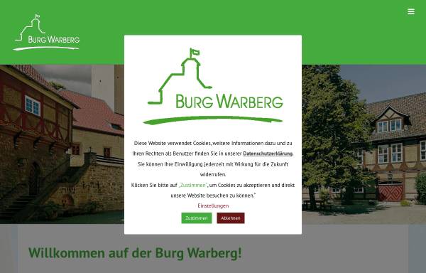 Vorschau von www.burg-warberg.de, Bundeslehranstalt Burg Warberg e.V.