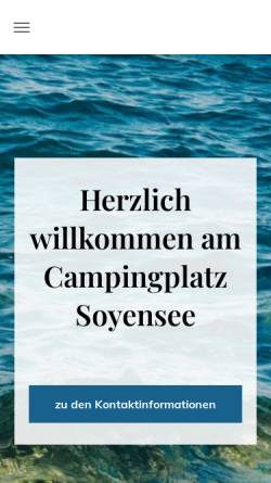 Vorschau der mobilen Webseite www.soyensee.de, Campingplatz Soyensee