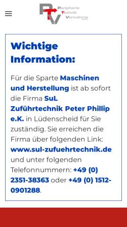 Vorschau der mobilen Webseite www.vonnahme-pt.de, Vonnahme GmbH