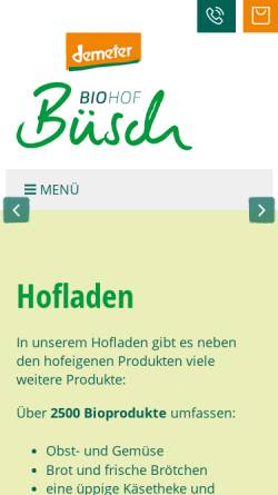 Vorschau der mobilen Webseite www.buesch-naturkost.de, Büsch Naturkost