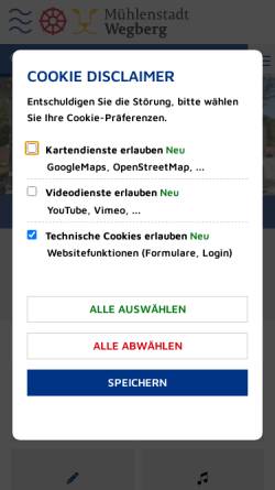 Vorschau der mobilen Webseite www.wegberg.de, Stadt Wegberg