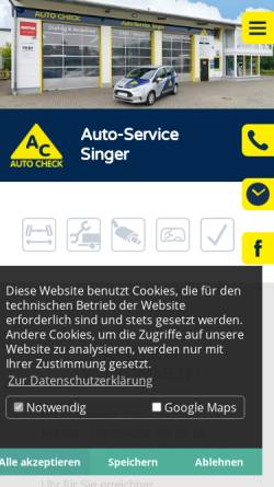 Vorschau der mobilen Webseite www.singer-weichs.de, Kfz-Service Singer GmbH