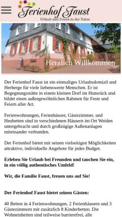 Vorschau der mobilen Webseite www.ferienhof-faust.de, Ferienhof Faust