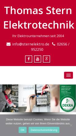 Vorschau der mobilen Webseite sternelektro.de, Thomas Stern Elektrotechnik