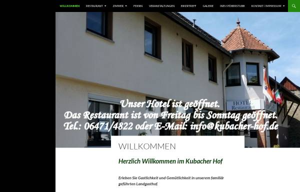 Vorschau von www.kubacher-hof.de, Kubacher Hof