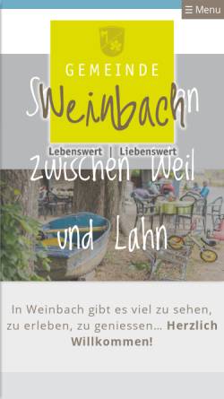 Vorschau der mobilen Webseite www.gemeinde-weinbach.de, Gemeinde Weinbach