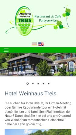 Vorschau der mobilen Webseite landhotel-treis.de, Landhotel Treis