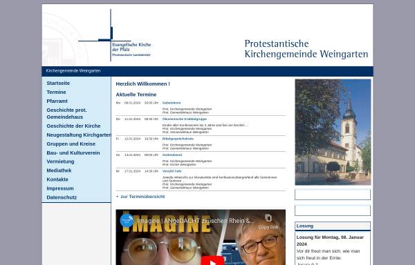 Vorschau von www.prot-kirche-weingarten-pfalz.de, Protestantische Kirchengemeinde Weingarten/Pfalz