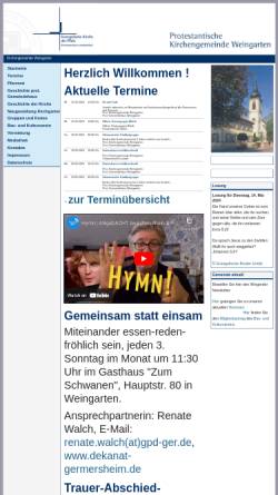 Vorschau der mobilen Webseite www.prot-kirche-weingarten-pfalz.de, Protestantische Kirchengemeinde Weingarten/Pfalz