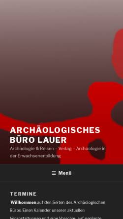 Vorschau der mobilen Webseite www.archaeologie-und-reisen.de, Archäologisches Büro Lauer