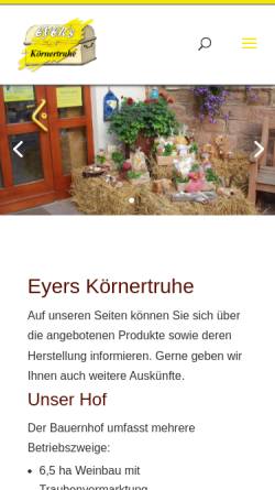 Vorschau der mobilen Webseite www.koernertruhe.de, Eyers Körnertruhe