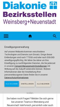 Vorschau der mobilen Webseite diakonie-weinsberg.de, Diakonische Bezirksstelle Weinsberg