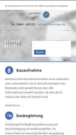 Vorschau der mobilen Webseite www.archaeologie.de, Becker und Van de Graaf GbR