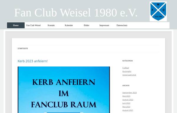 Vorschau von fan-club-weisel.de, Fan Club Weisel e.V.
