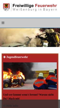 Vorschau der mobilen Webseite www.feuerwehr-weissenburg.de, Freiwillige Feuerwehr Weißenburg